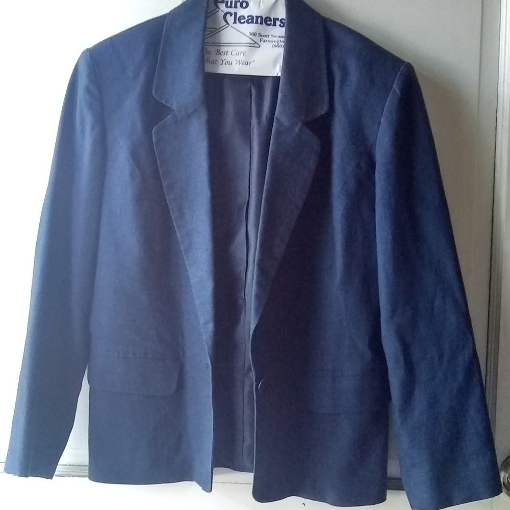 Dark Blue Linen Blazer